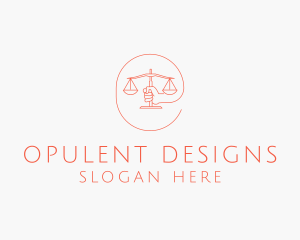 Minimalist Law Scale  logo design