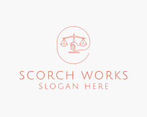 Hand Law Scale  logo design