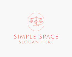 Minimalist Law Scale  logo design