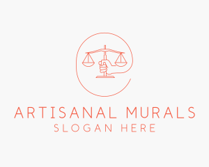 Hand Law Scale  logo design