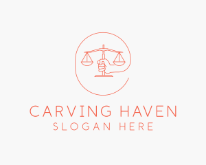 Hand Law Scale  logo design