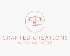 Hand Law Scale  logo design