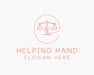 Hand Law Scale  logo design