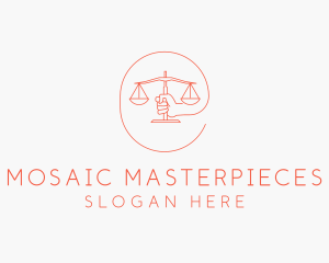 Hand Law Scale  logo design