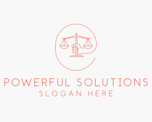 Hand Law Scale  logo design