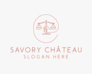 Hand Law Scale  logo design