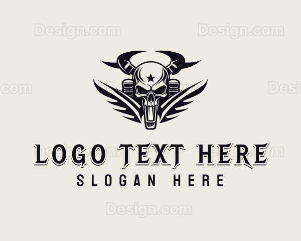 Skull Rider Biker Logo