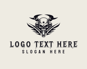 Skull Rider Biker Logo