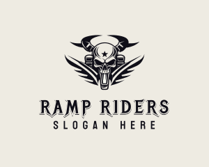 Skull Rider Biker logo design