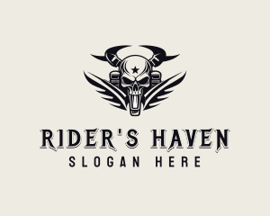 Skull Rider Biker logo design