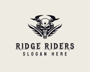 Skull Rider Biker logo design