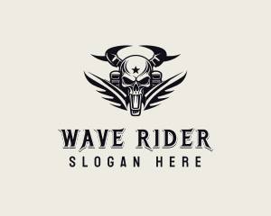 Skull Rider Biker logo design