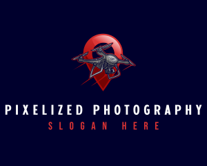 Location Pin Drone Surveillance logo design