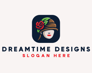 Rose Hat Fashion Logo