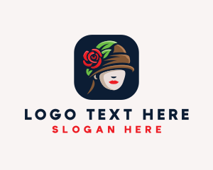 Rose Hat Fashion Logo