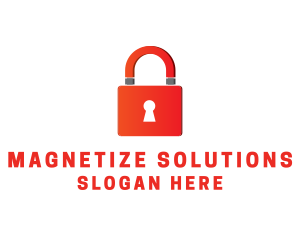 Magnet Lock Security logo design