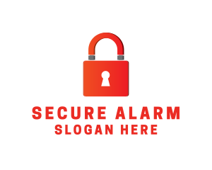 Magnet Lock Security logo design