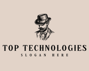 Elegant Gentleman Top hat logo