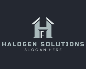 Blue House Letter H logo design