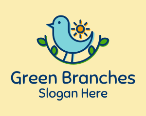 Sun Dove Tree Branch logo design