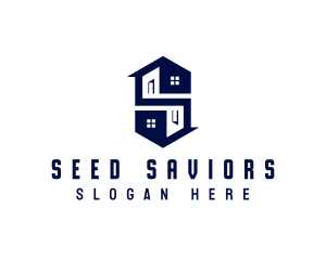 House Real Estate Letter S logo design