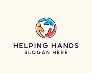 Multicolor Helping Hands logo design