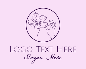 Purple Flower Hand  logo