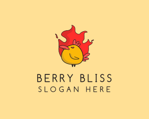 Flaming Spicy Chicken logo design