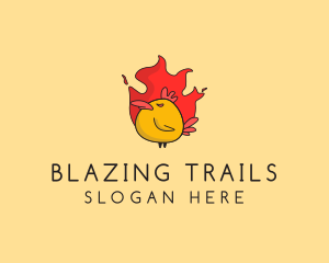 Flaming Spicy Chicken logo design