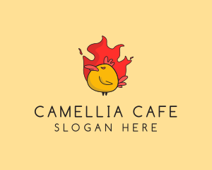 Flaming Spicy Chicken logo design