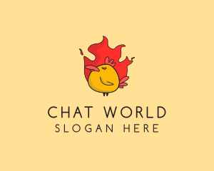 Flaming Spicy Chicken logo design