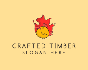 Flaming Spicy Chicken logo design