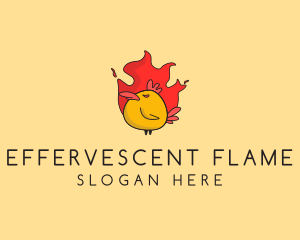 Flaming Spicy Chicken logo design