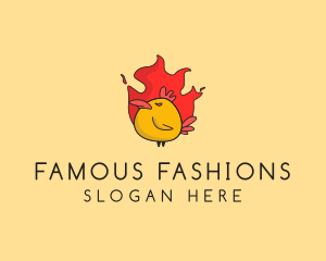 Flaming Spicy Chicken logo design