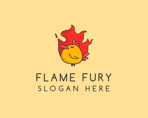 Flaming Spicy Chicken logo design