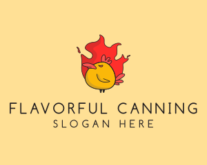 Flaming Spicy Chicken logo design