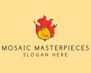 Flaming Spicy Chicken logo design