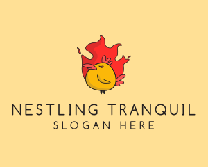 Flaming Spicy Chicken logo design