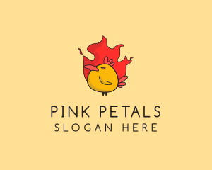 Flaming Spicy Chicken logo design