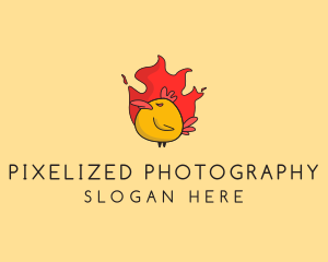 Flaming Spicy Chicken logo design