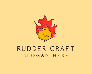 Flaming Spicy Chicken logo design