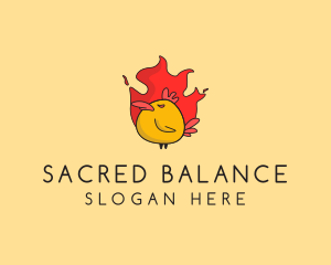 Flaming Spicy Chicken logo design