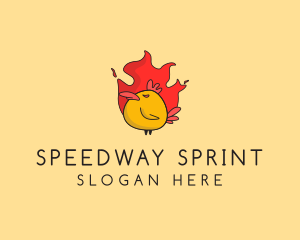 Flaming Spicy Chicken logo design