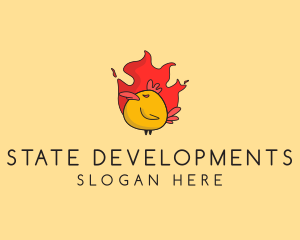 Flaming Spicy Chicken logo design