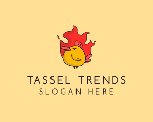 Flaming Spicy Chicken logo design