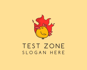 Flaming Spicy Chicken logo design