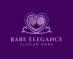 Purple Elegant Heart logo design