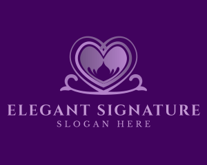 Purple Elegant Heart logo design