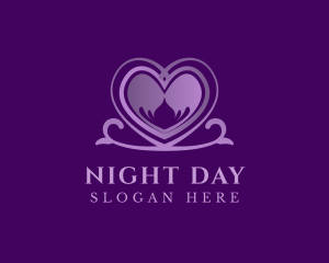 Purple Elegant Heart logo design