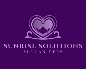 Purple Elegant Heart logo design